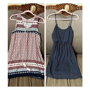 Blu Pepper Red and Blue Patterned Dresses